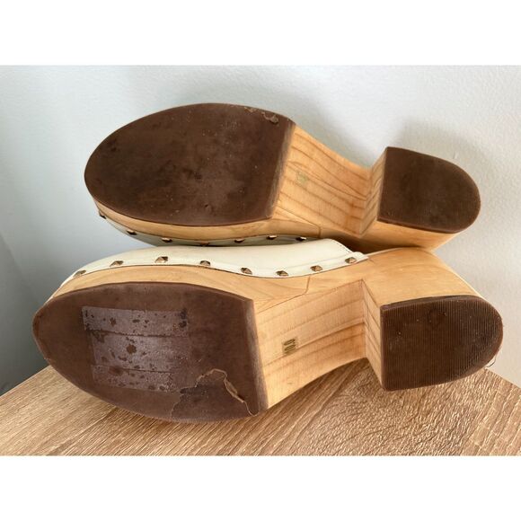 Steve Madden Women's Clog Mule White Leather Low Platform Block Sandal size 10 - Picture 4 of 12